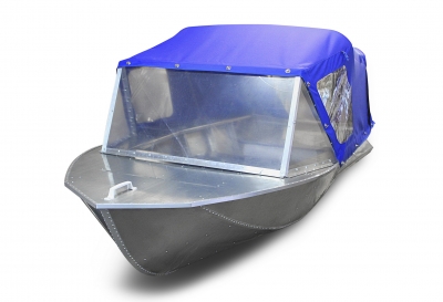 Алюминиевая лодка Мста-Н 3.7 м., с тентом, дугами, стеклом и булями